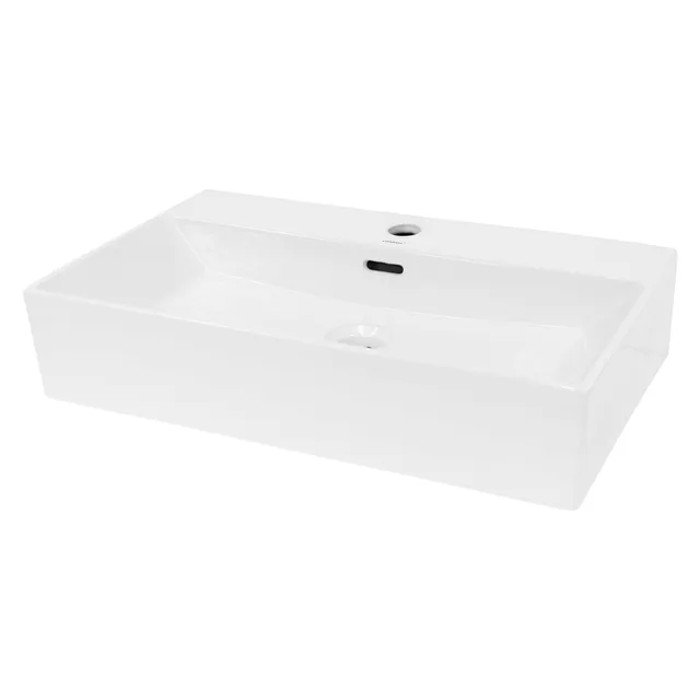 ECD Germany LuxeBath lavabo céramique blanc 605x365 rectangulaire