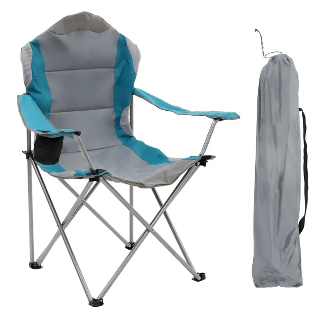 ECD Germany chaise camping turquoise pliable porte-gobelet lot 2