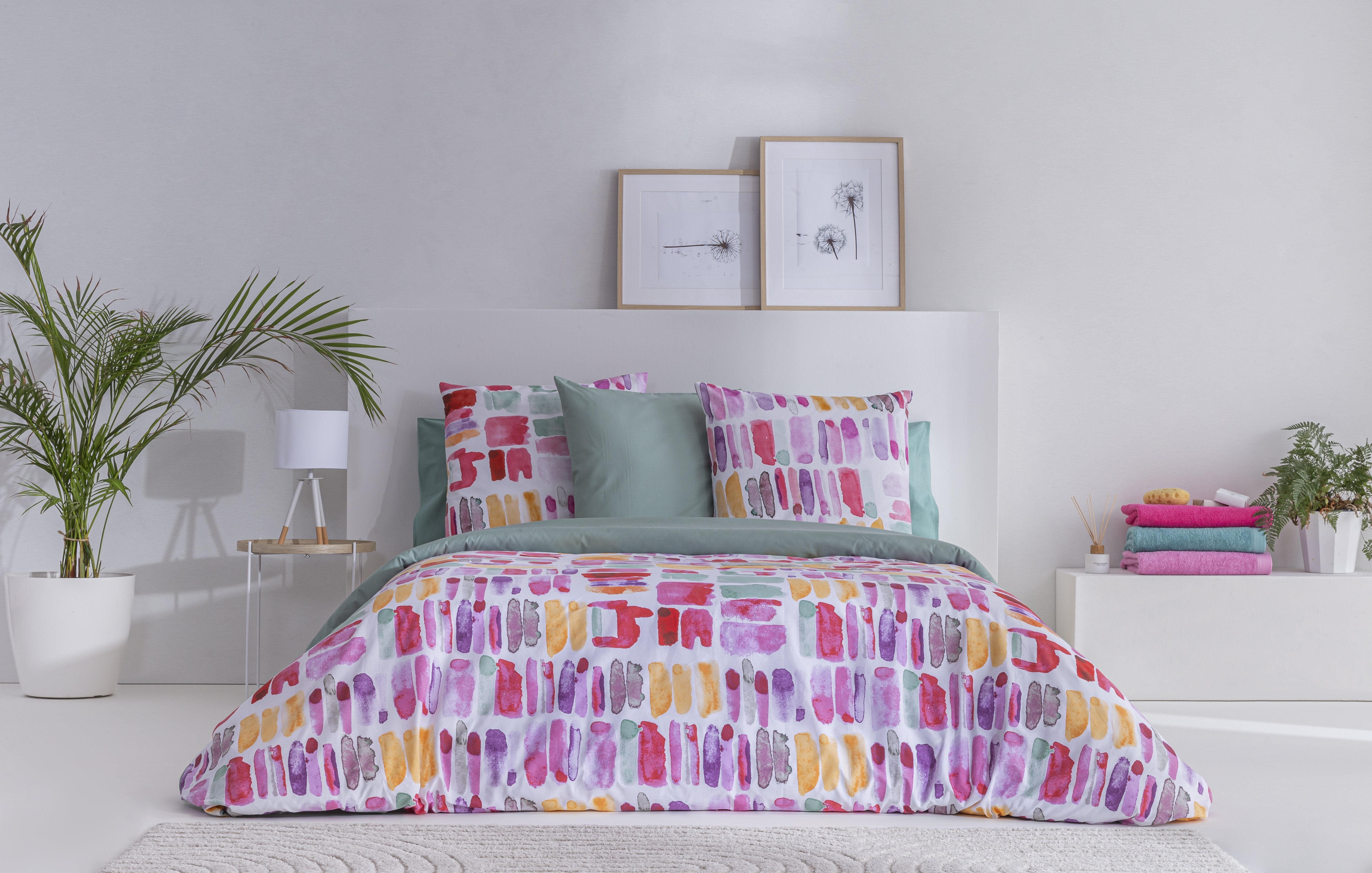 Stokomani Maison parure housse de couette 240x220 violet coton