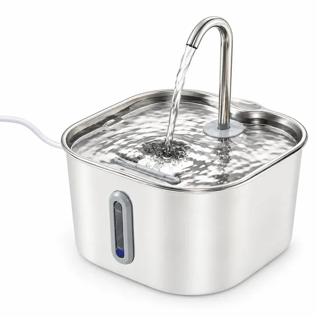 Stokomani Animalerie fontaine chat métal 2,2 L USB