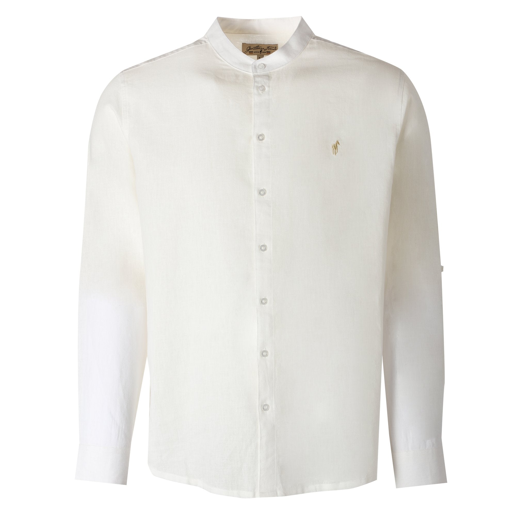 Stokomani Mode chemise col mao beige homme