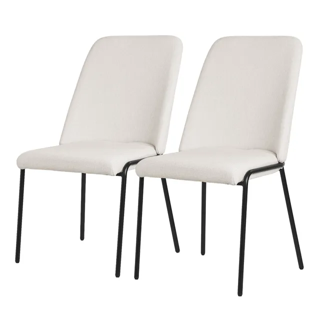 ECD Germany Möbel chaise salle à manger beige lot de 2 rembourrée