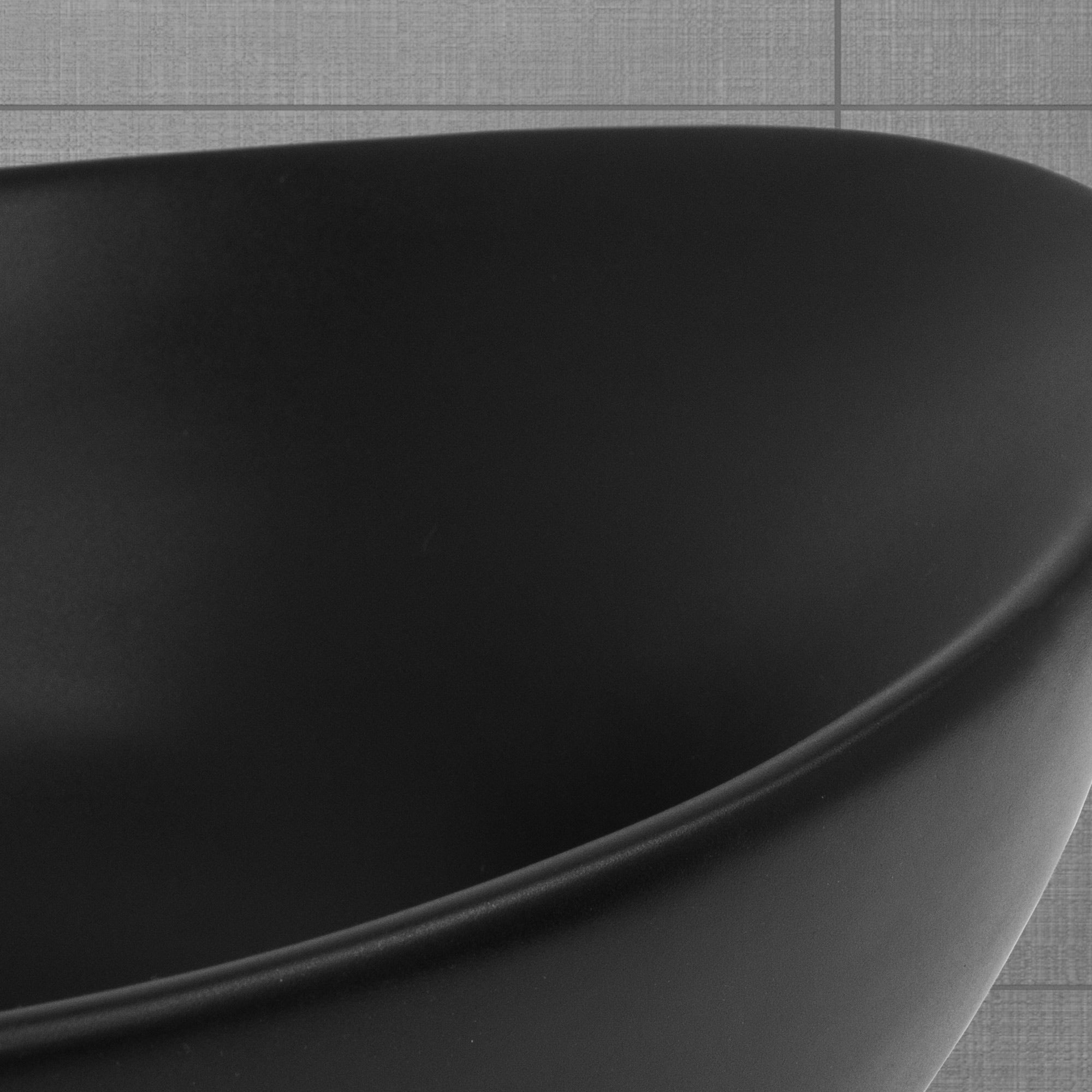 ECD Germany Sanitär Vasque ovale céramique noire 41 cm