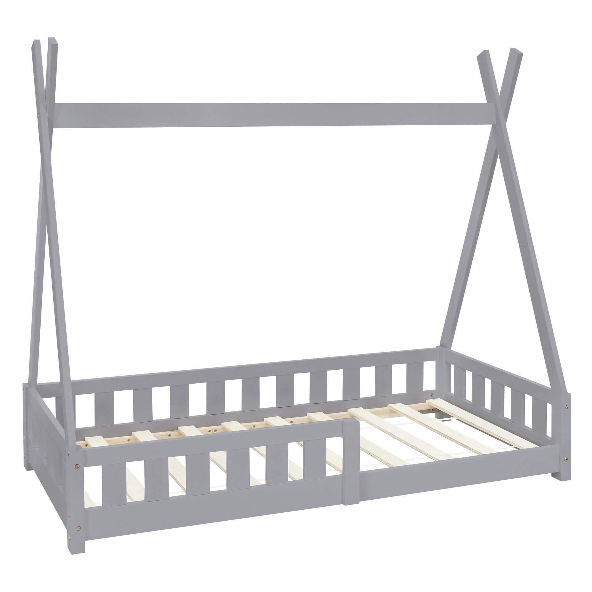 ECD Germany ML-Design lit cabane tipi blanc 90x200 sommier