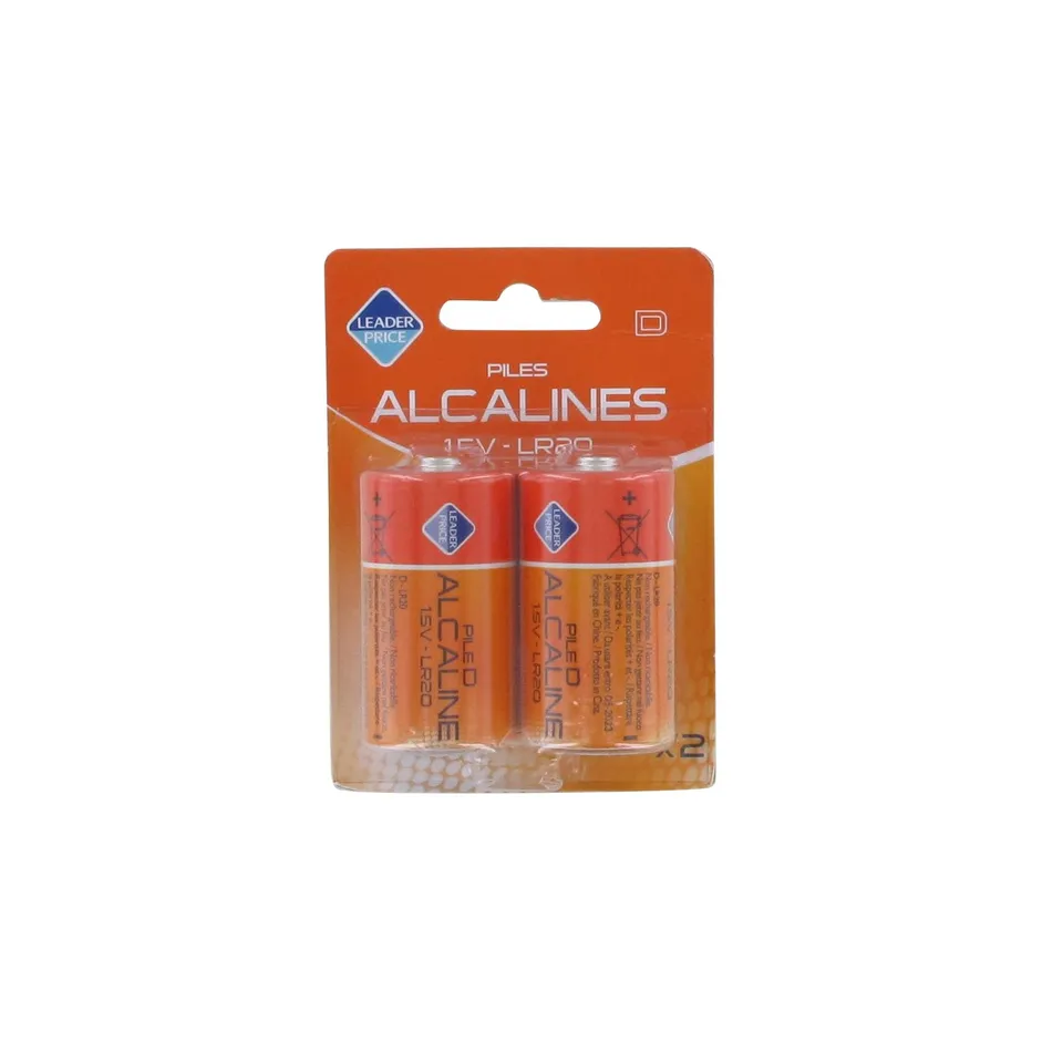 Leader Price piles alcalines LR20 D 1.5V x2 lampes et jouets