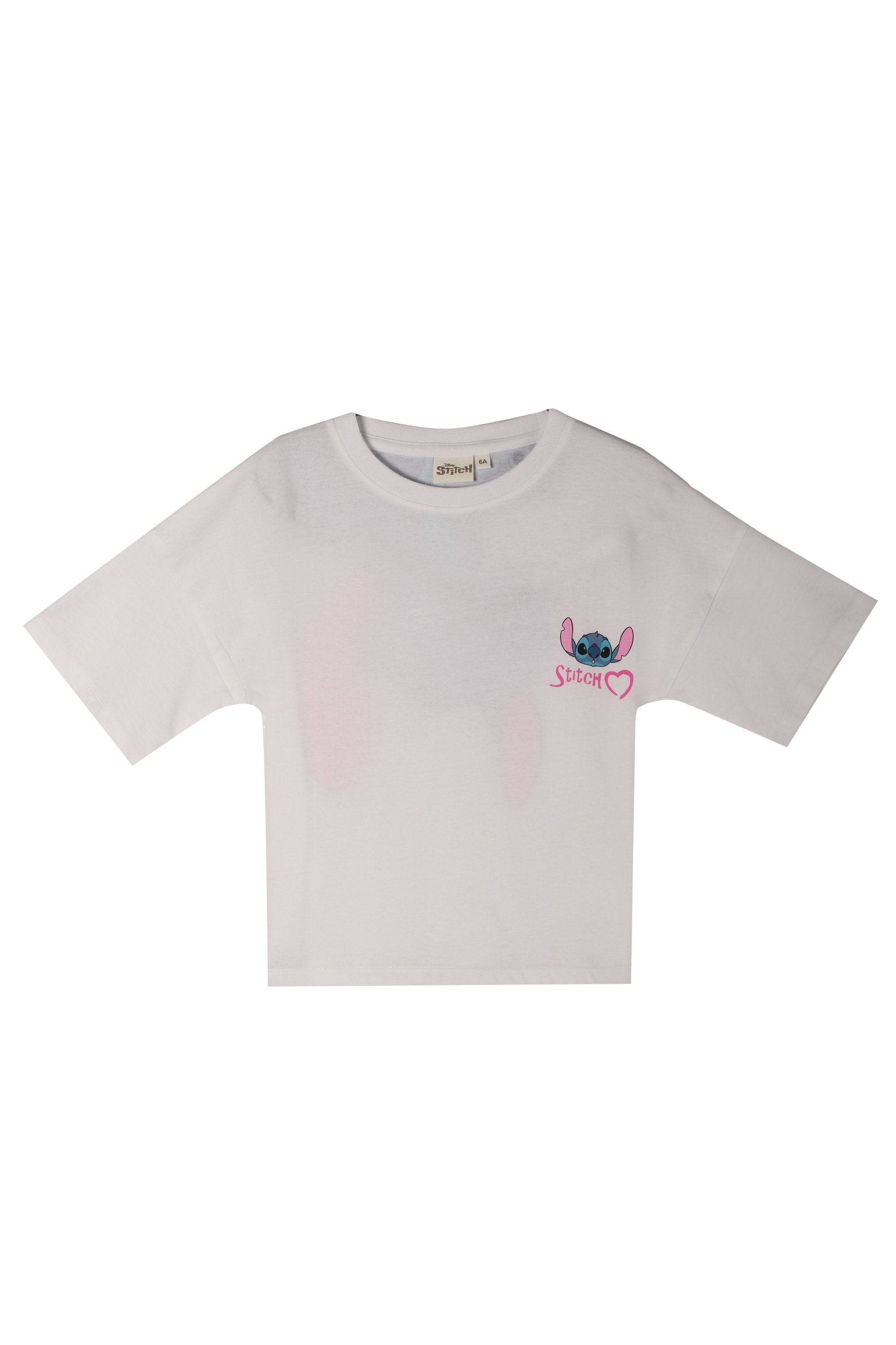 Disney Stitch tee-shirt enfant blanc 08A coton manches courtes