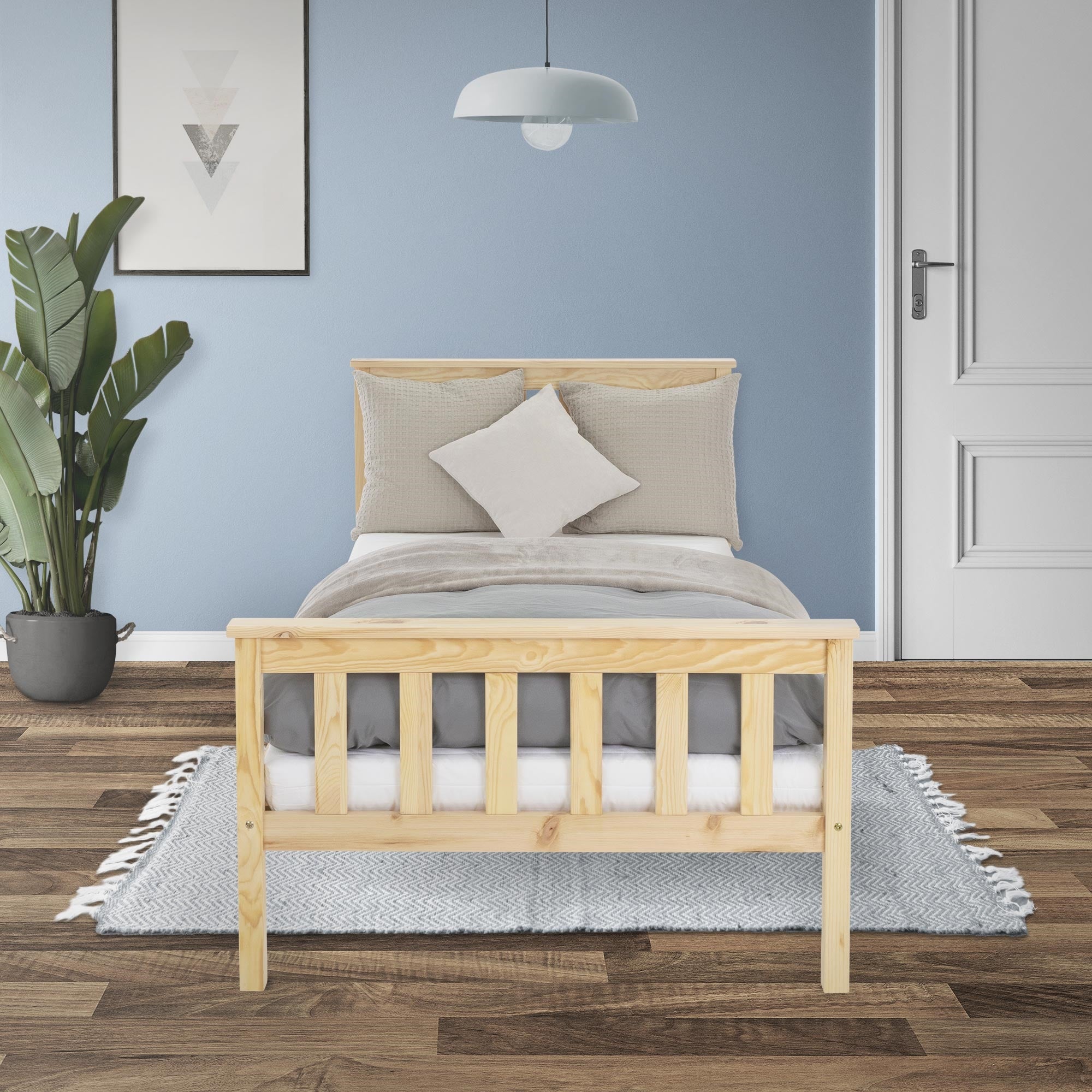 ECD Germany Möbel lit enfant 90x200 pin naturel sommier