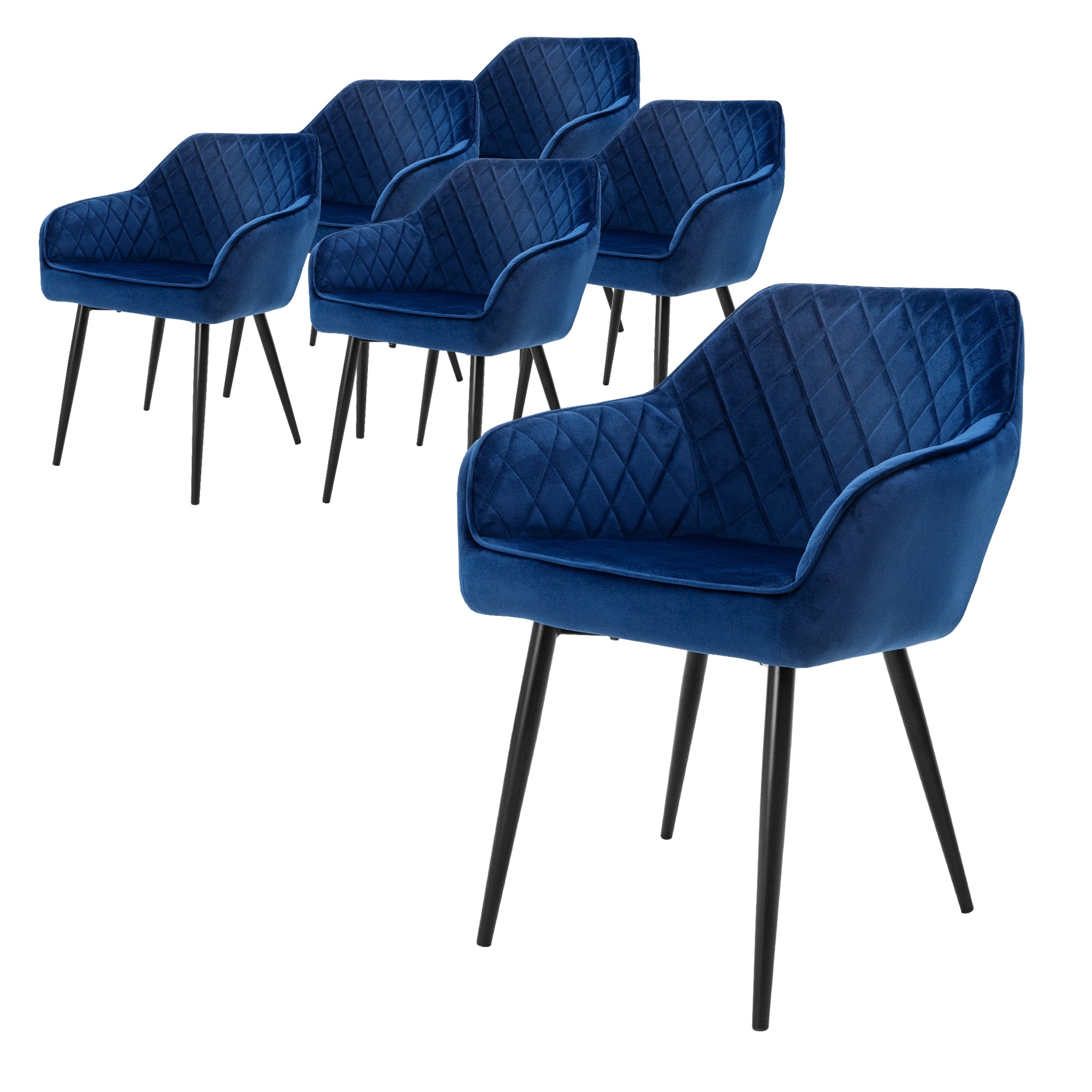 ECD Germany Möbel chaise velours bleu foncé matelassée lot 6
