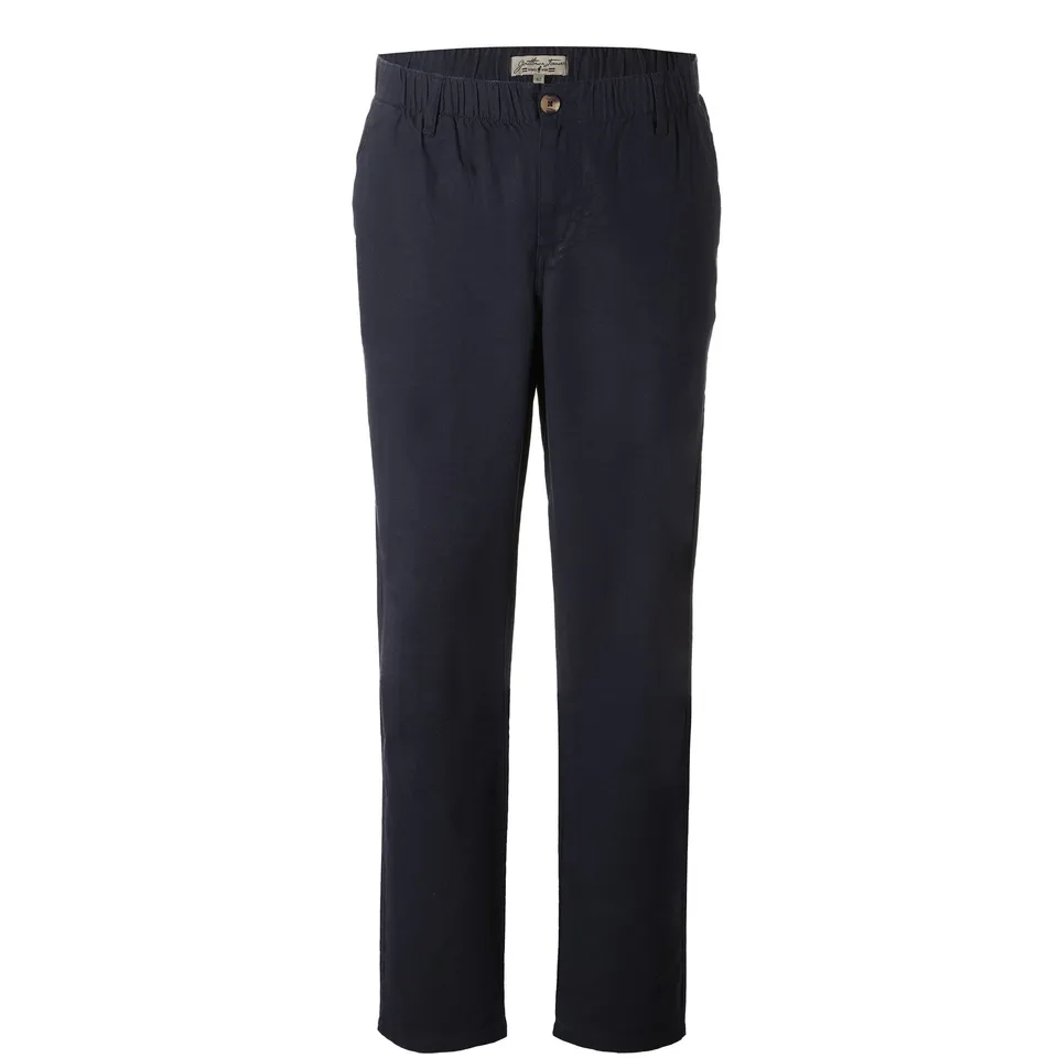 Stokomani Mode Pantalon broderie homme bleu foncé coton