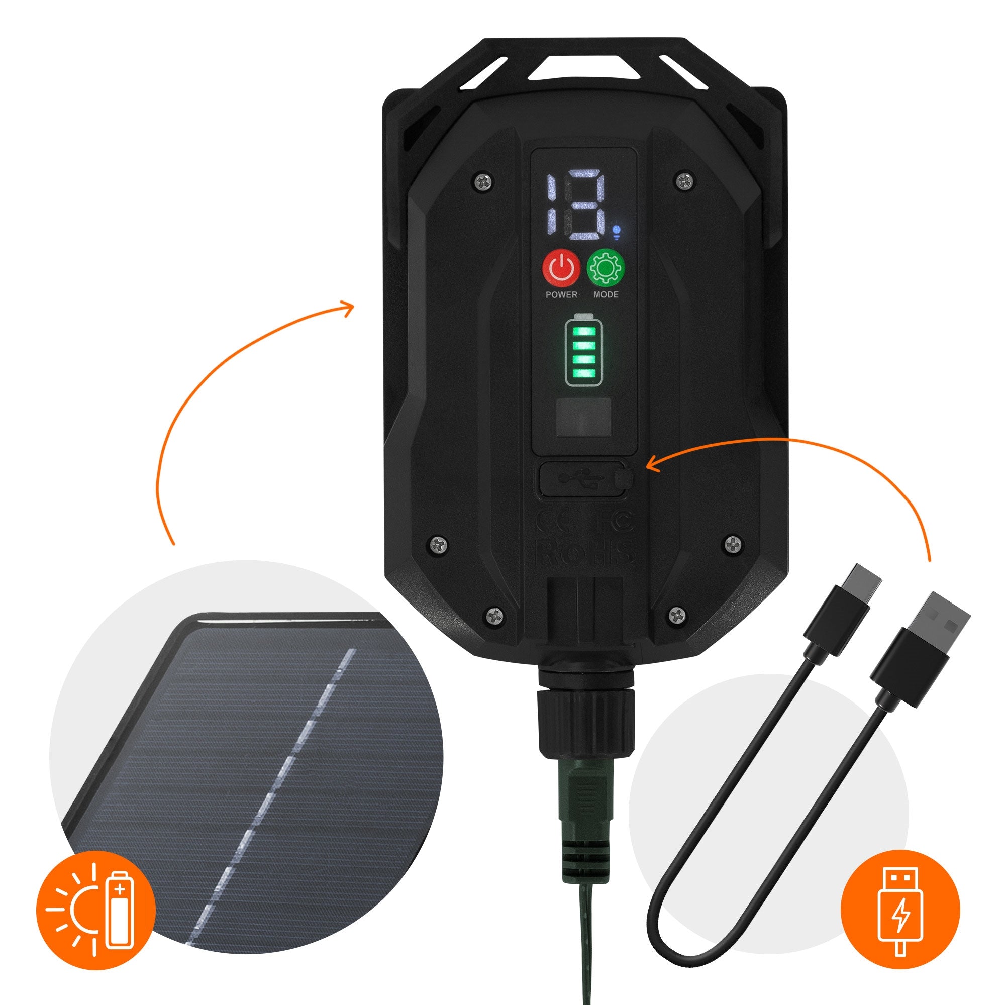 ECD Germany guirlande solaire LED 16 m 800 LED blanc chaud télécommande