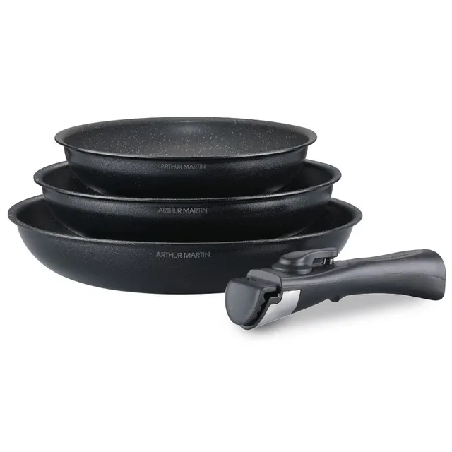 Arthur Martin AM130B set 3 poêles 20-24-28 cm induction