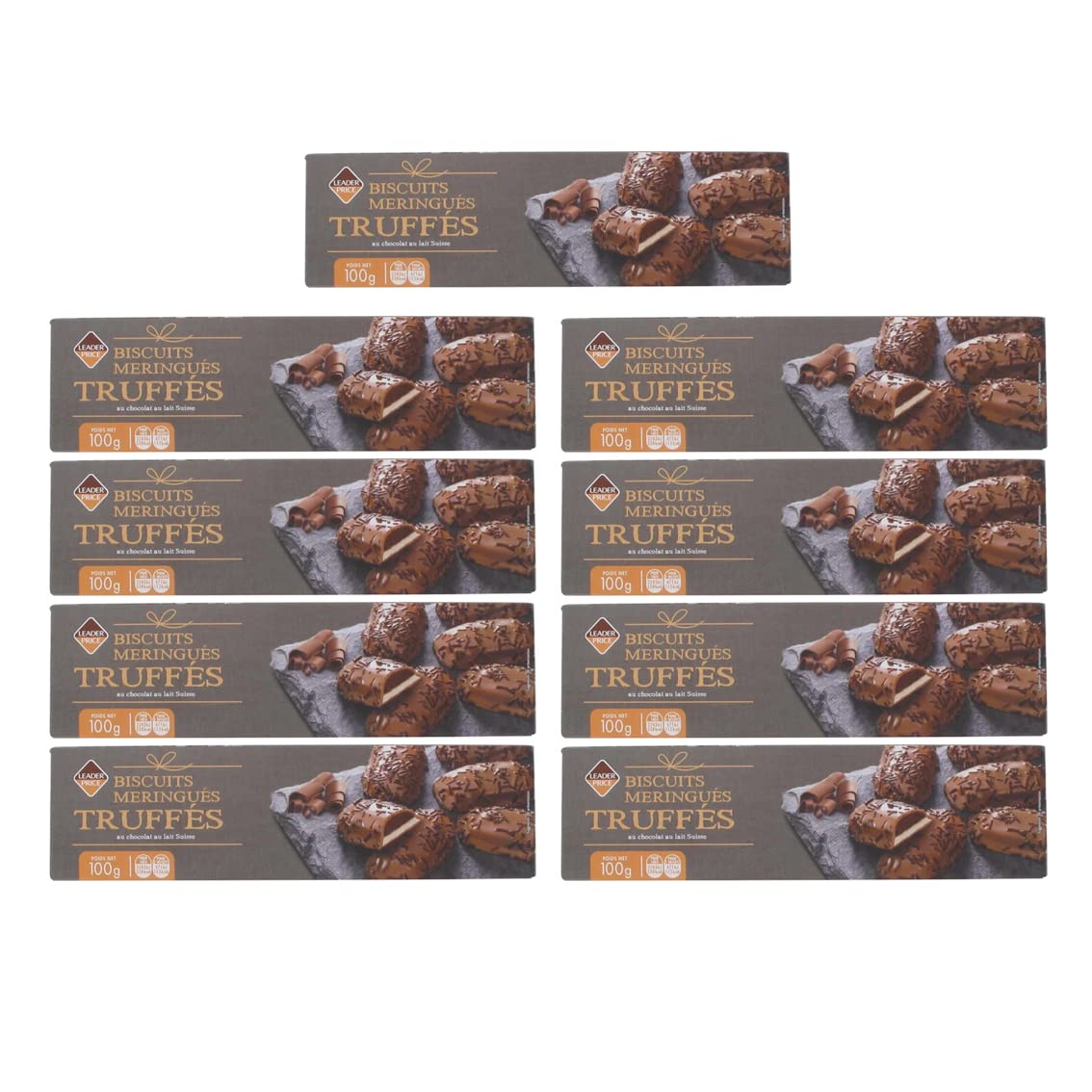 Leader Price Biscuits meringués truffés chocolat au lait 100g lot 9