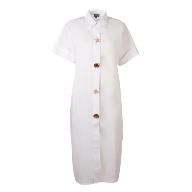Stokomani Mode robe chemise longue blanche taille 38