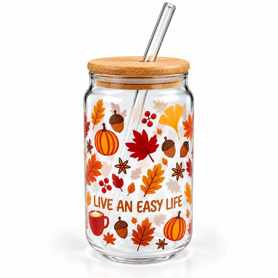 Cook Keen gourde verre 485 ml paille et couvercle bambou