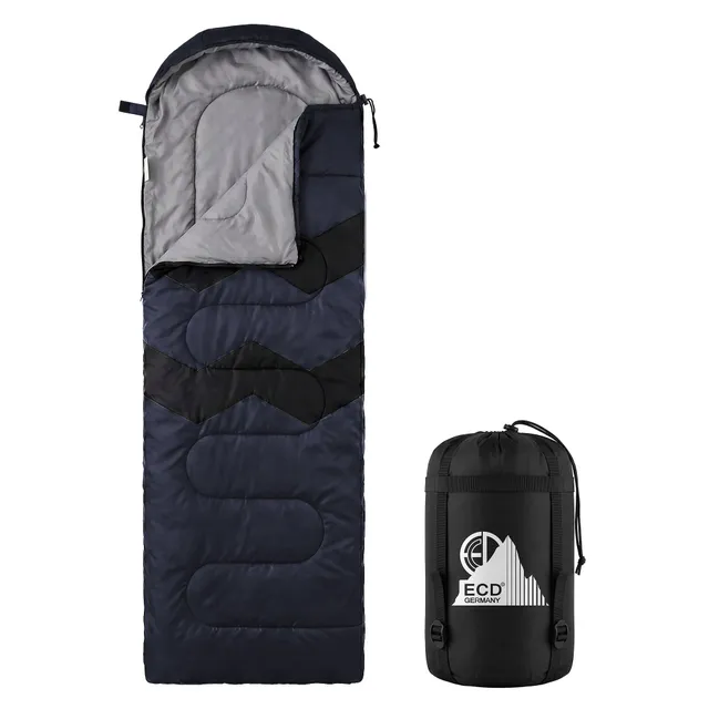 ECD Sport & Freizeit Sac de Couchage Adulte Bleu Foncé 210 cm 3 Saisons