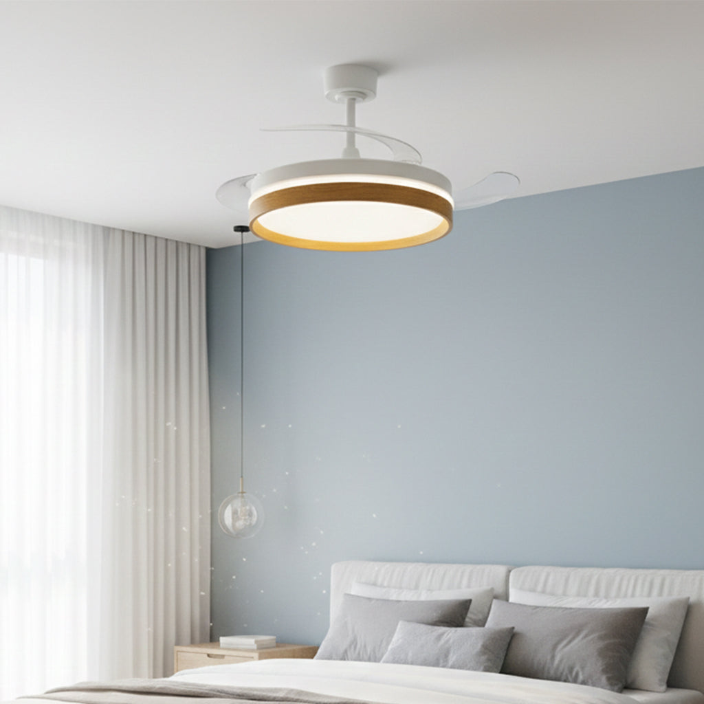 Red Deco Calysa ventilateur plafond 106cm blanc bois