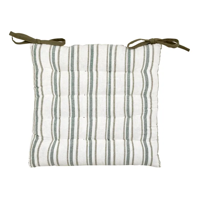 Stokomani Maison galette chaise rayures vertes 38x38cm