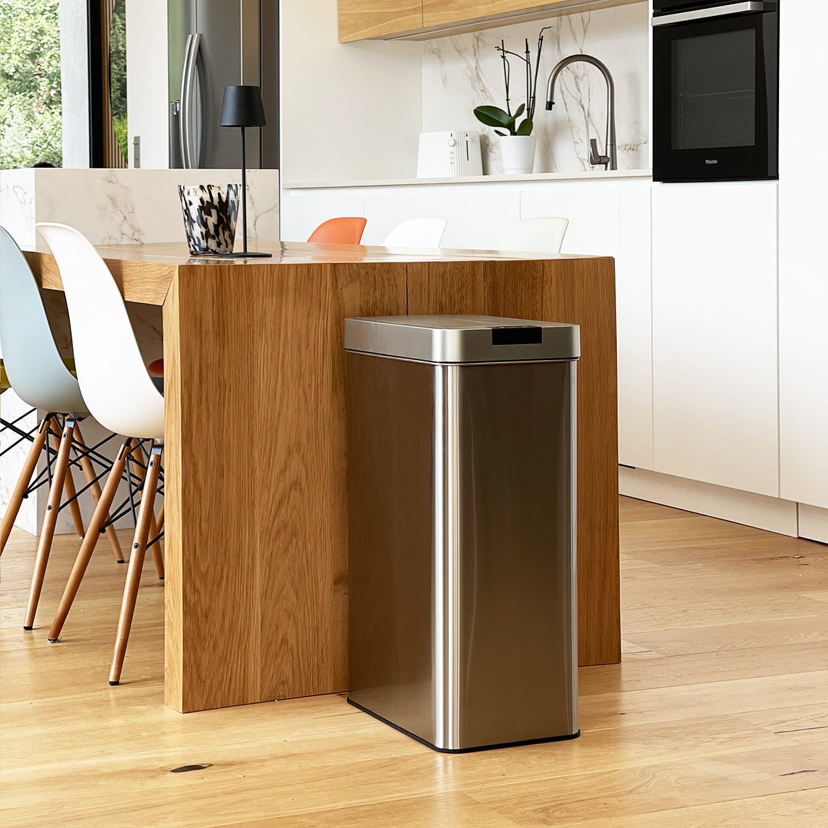 Red Deco Silverlake 70L poubelle cuisine automatique inox