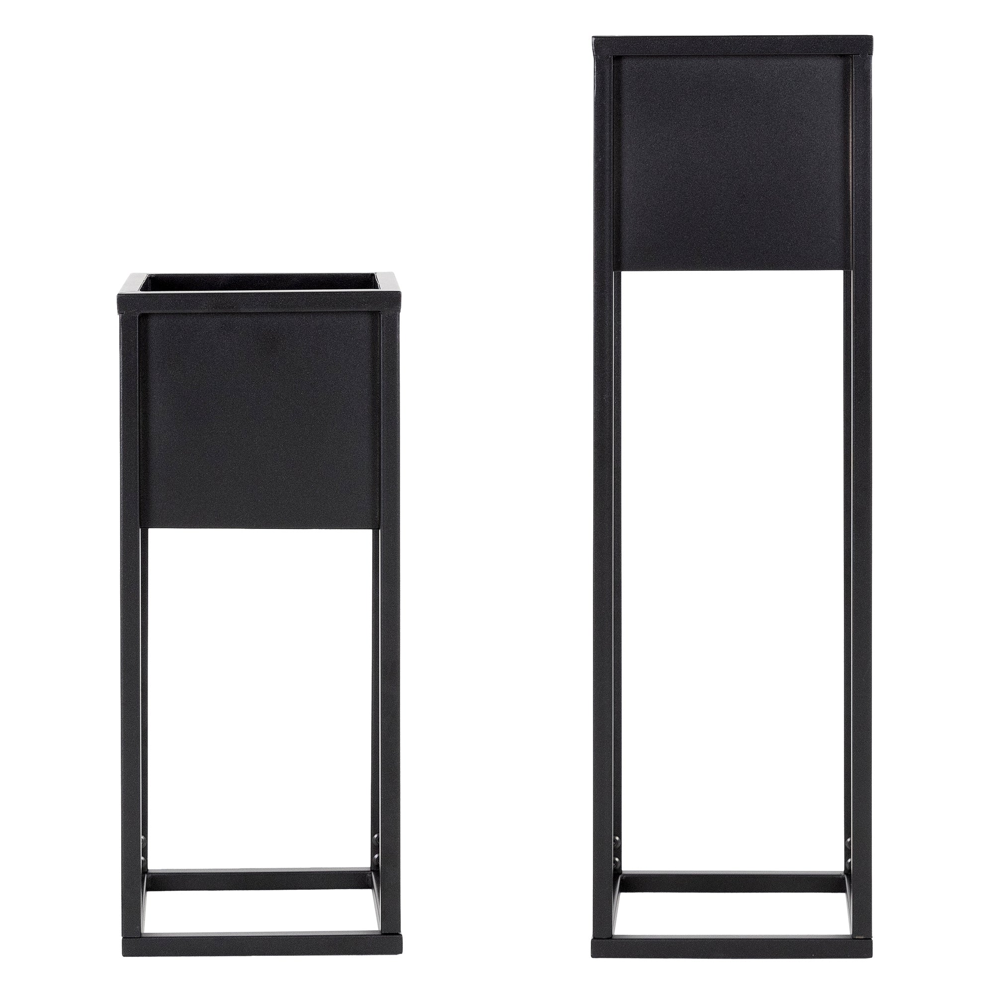 ML-Design porte-plante métal noir lot de 2 extérieur