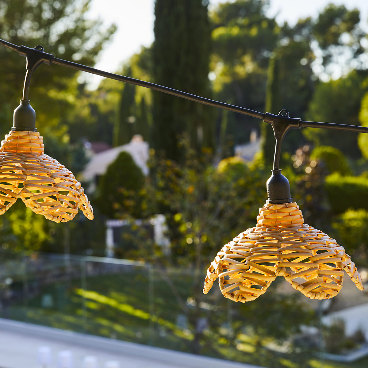 Red Deco Flower Light guirlande 6 m polyrotin 7 ampoules E27