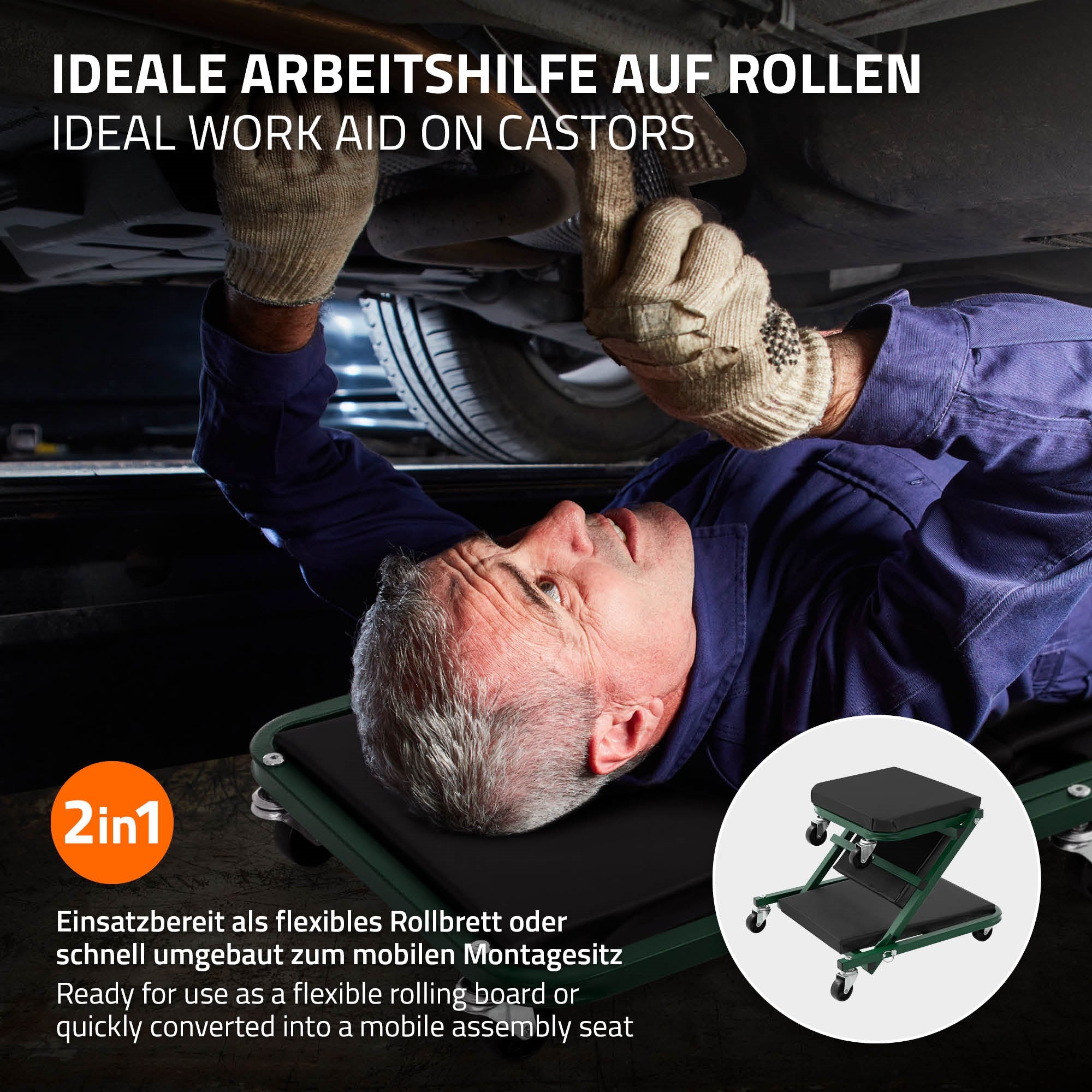 ECD Germany Atelier 2en1 siège et planche visite acier vert