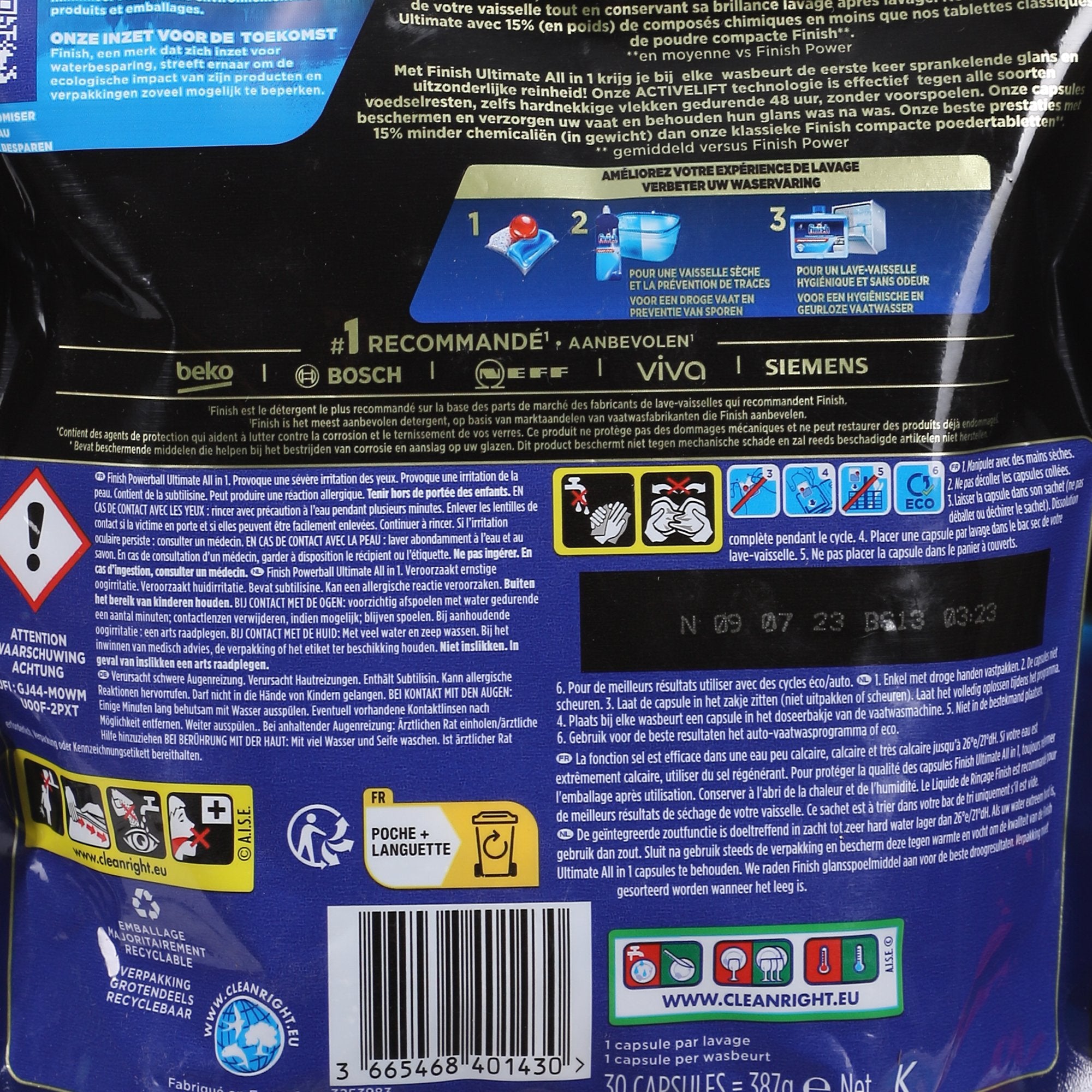 Finish All in 1 Ultimate Tablettes lave-vaisselle x30