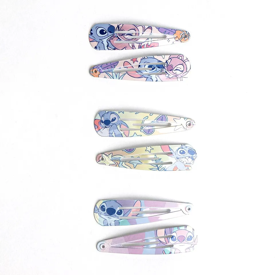 Barrettes cheveux clic-clac Lilo et Stitch lot 6 fantaisie