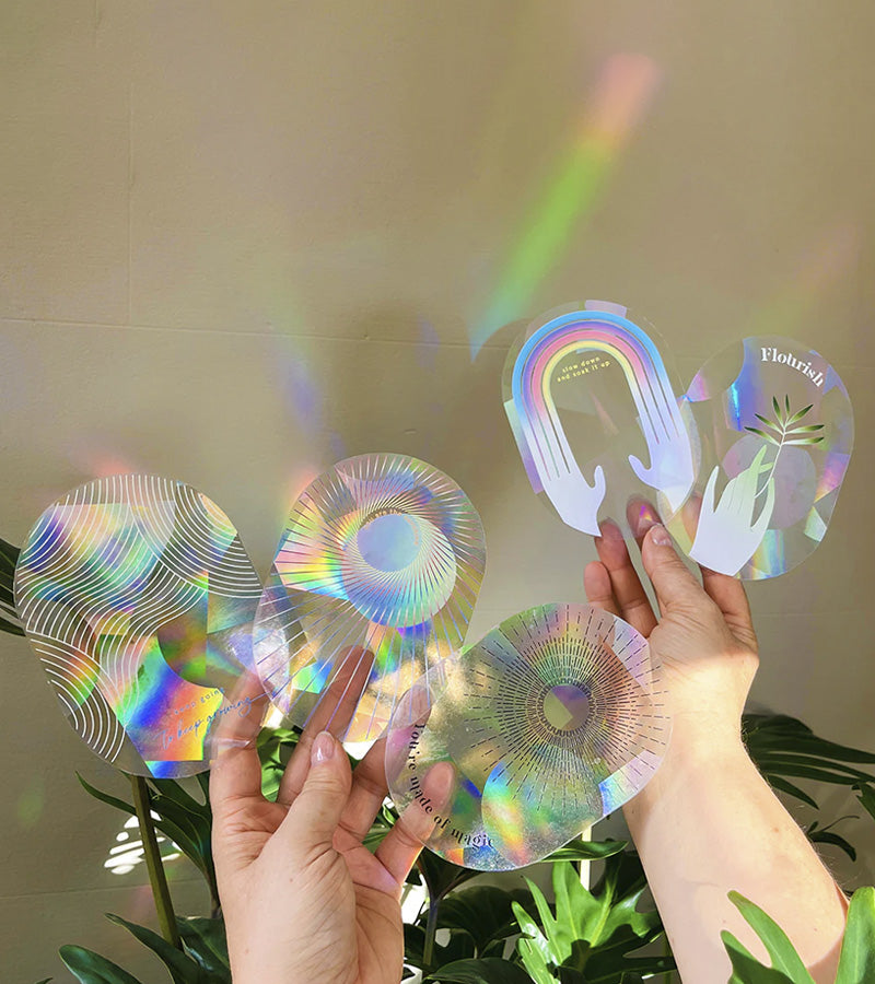 L'avant gardiste sticker arc-en-ciel fenêtre Slow down