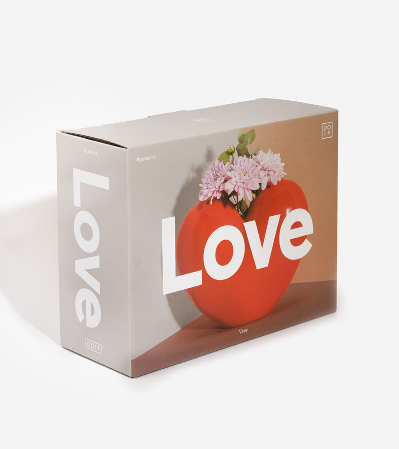 L'avant gardiste vase coeur rouge céramique fleurs