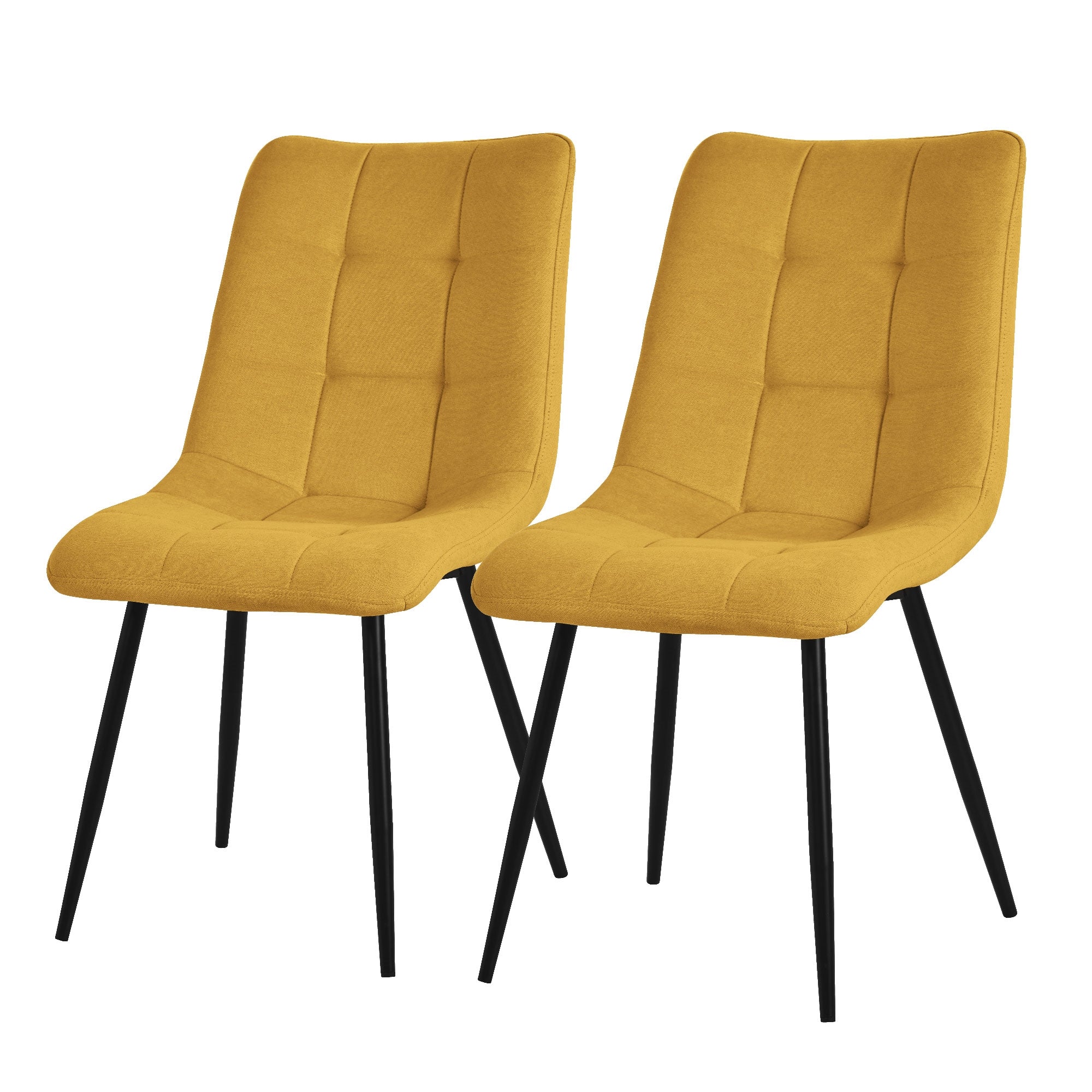 ECD Germany chaises salle à manger moutarde x2 polyester