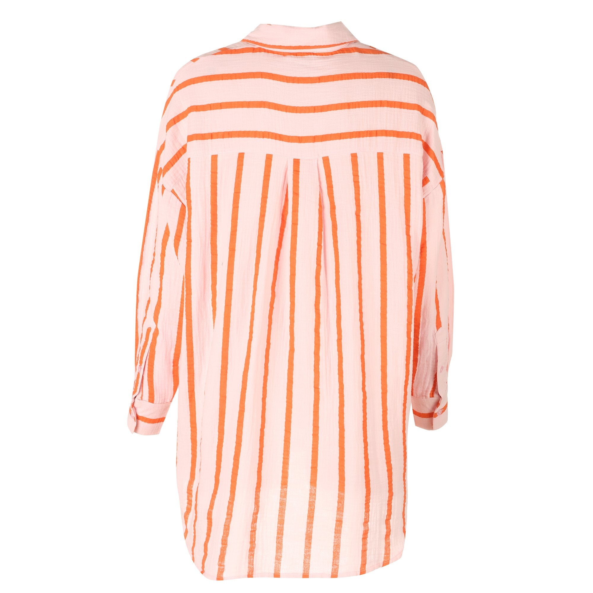 Stokomani Mode chemise oversize gaze coton rose 38