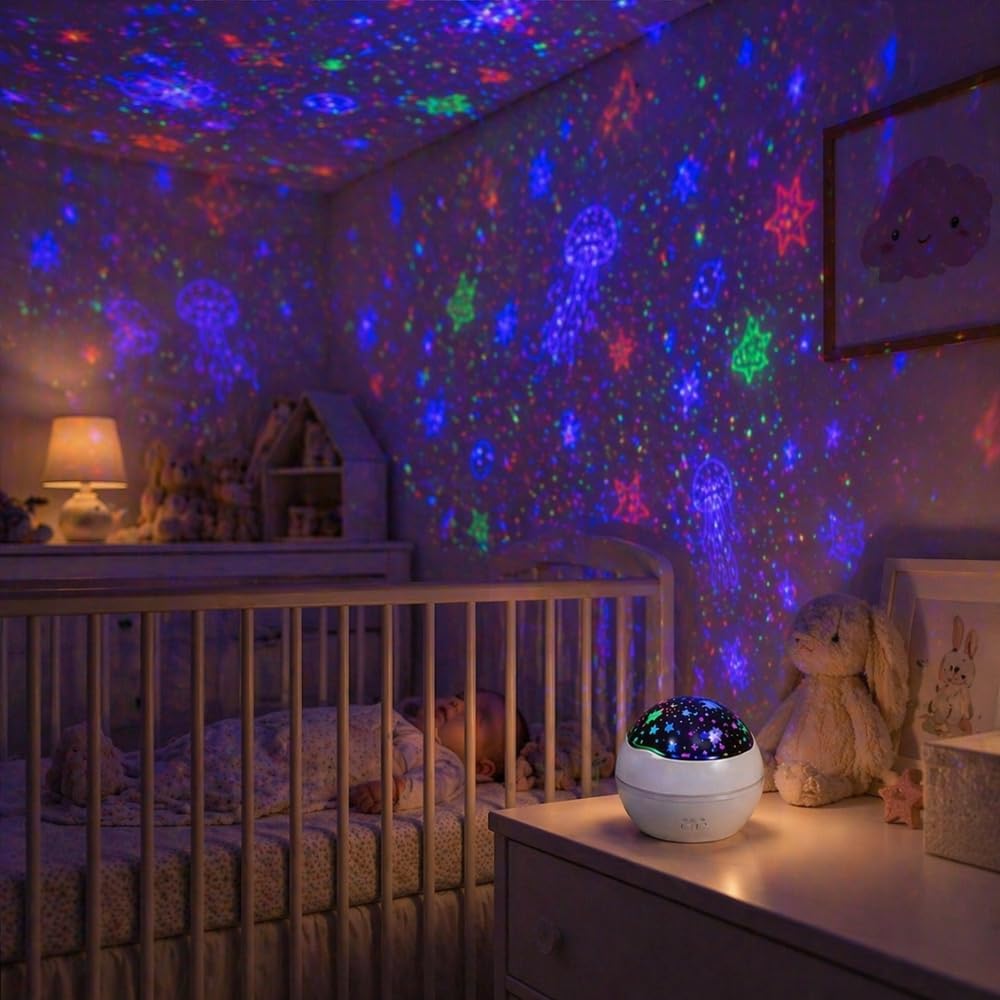 Shop-Story Veilleuse Projecteur Enfant Étoiles Océan 2 en 1