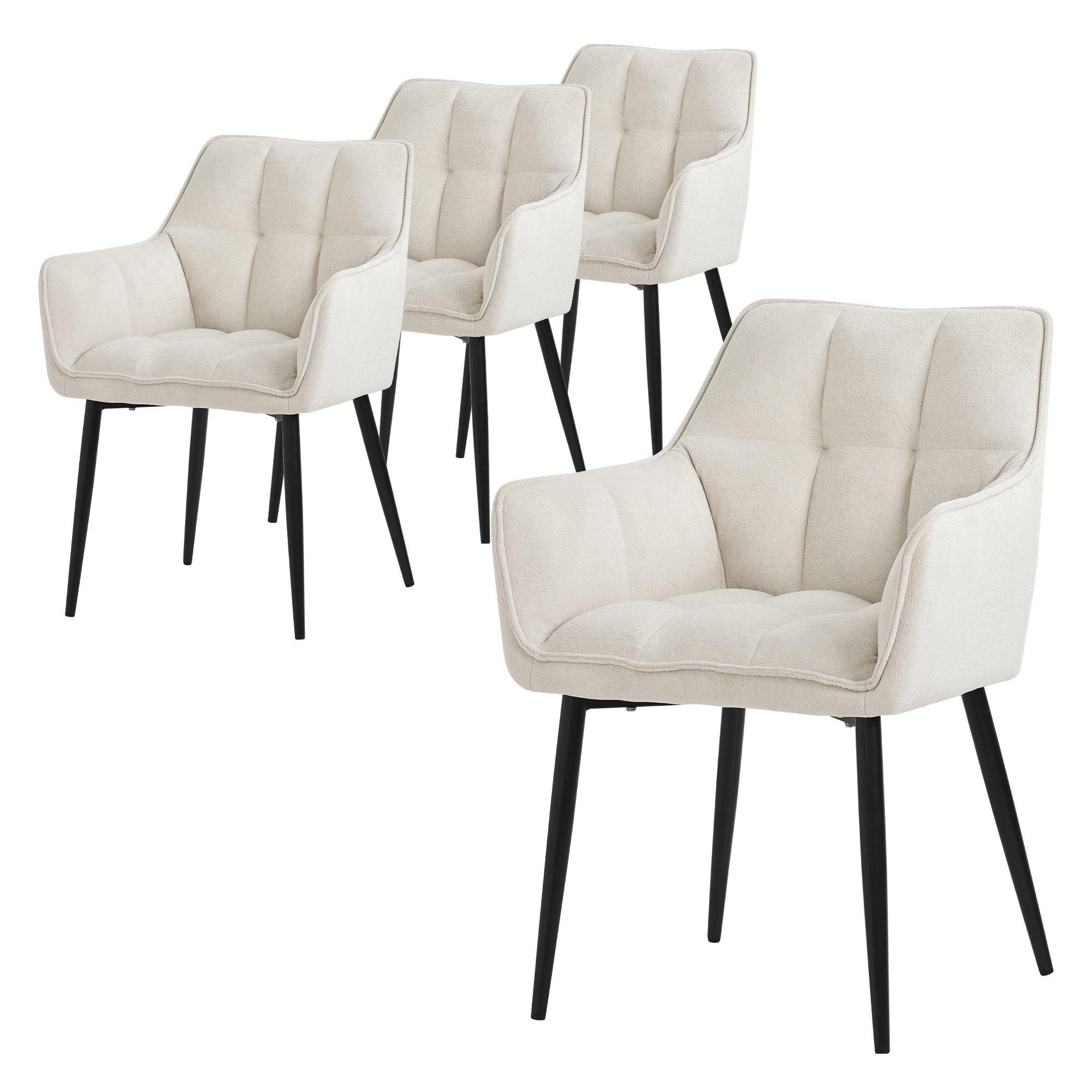ECD Germany Meuble chaise salle à manger bouclé bleu lot de 2
