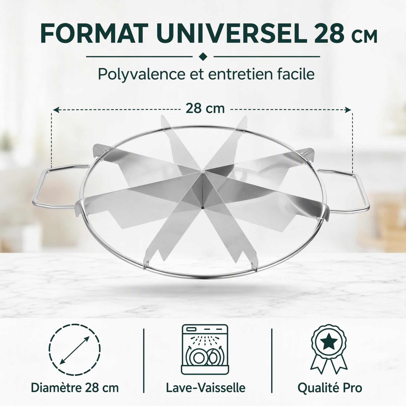 Milisten Home & Kitchen diviseur gâteau 8 parts inox 28 cm