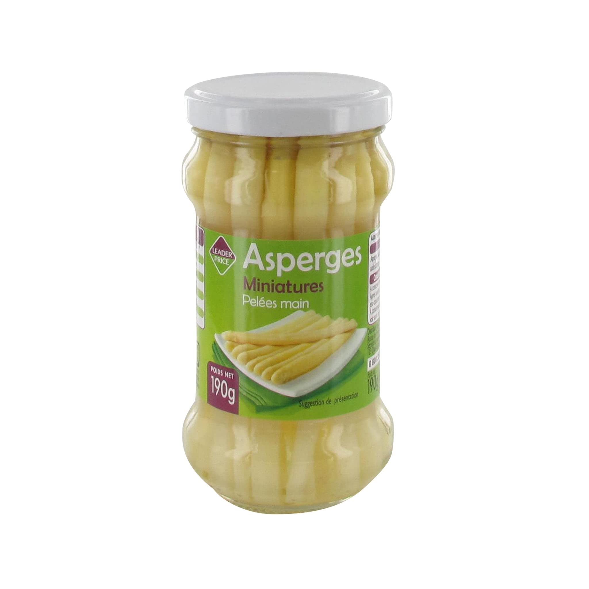 Leader Price Asperges blanches miniatures conserve 110g