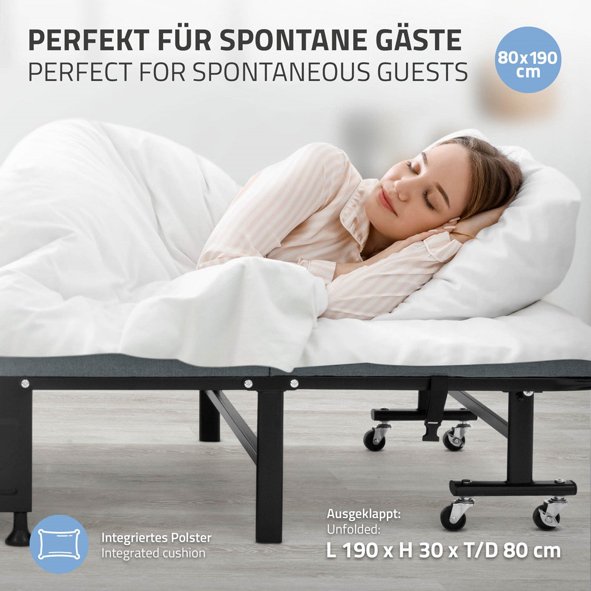 ECD Germany Kinder lit appoint pliant 80x190 matelas