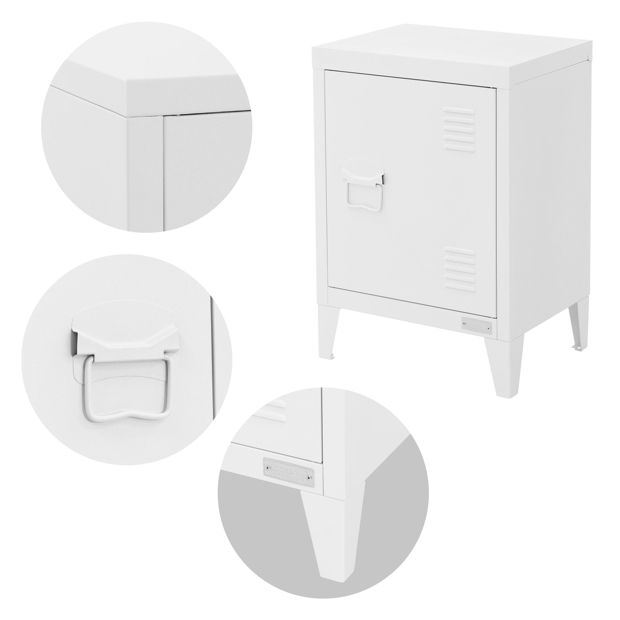 ECD Germany ML Design chevet blanc 40x30x58 cm acier