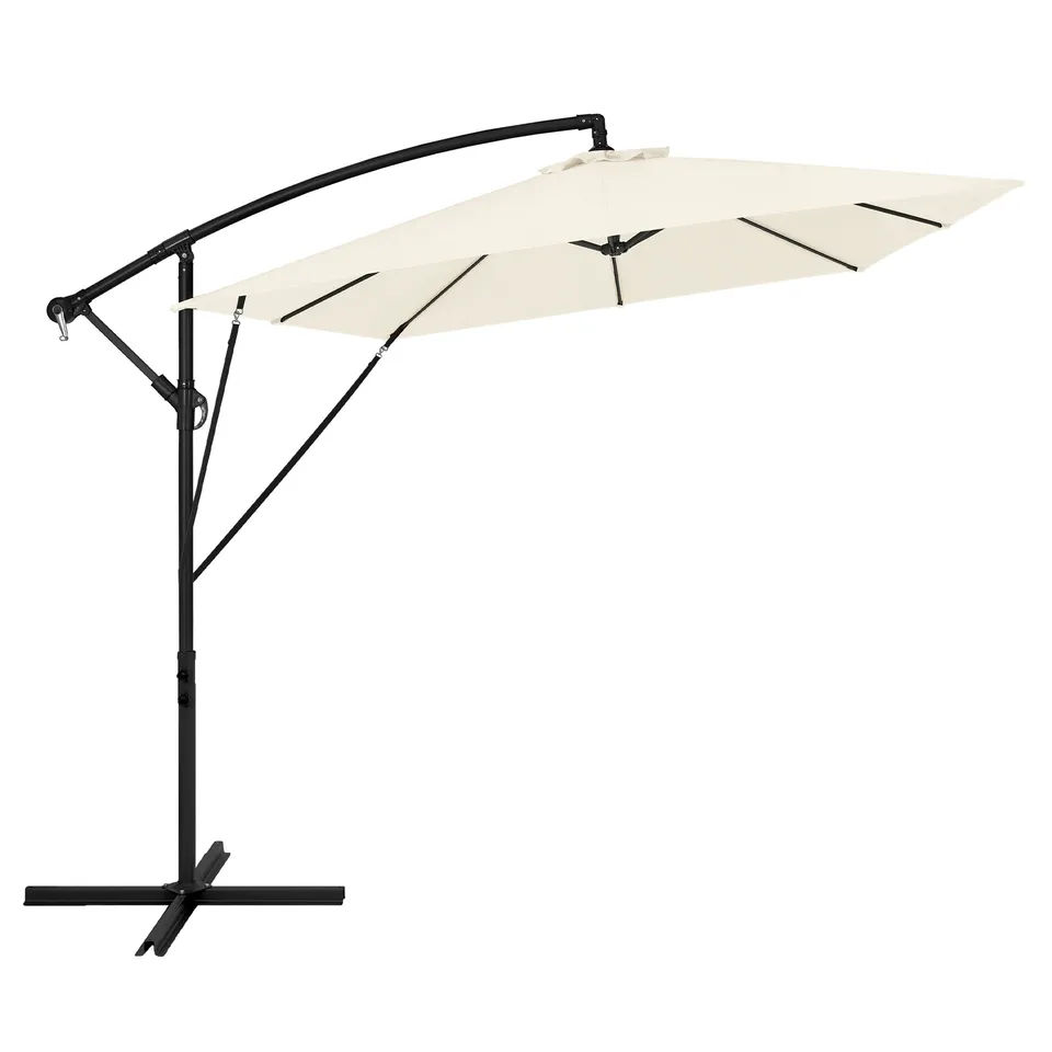 ECD Germany parasol déporté beige 235x235 avec pied