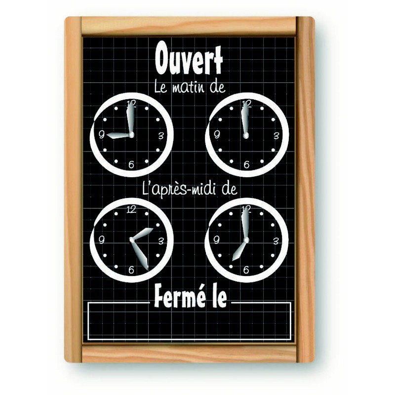 Safe Tool Panneau horaires 24x16 cm affichage bureau