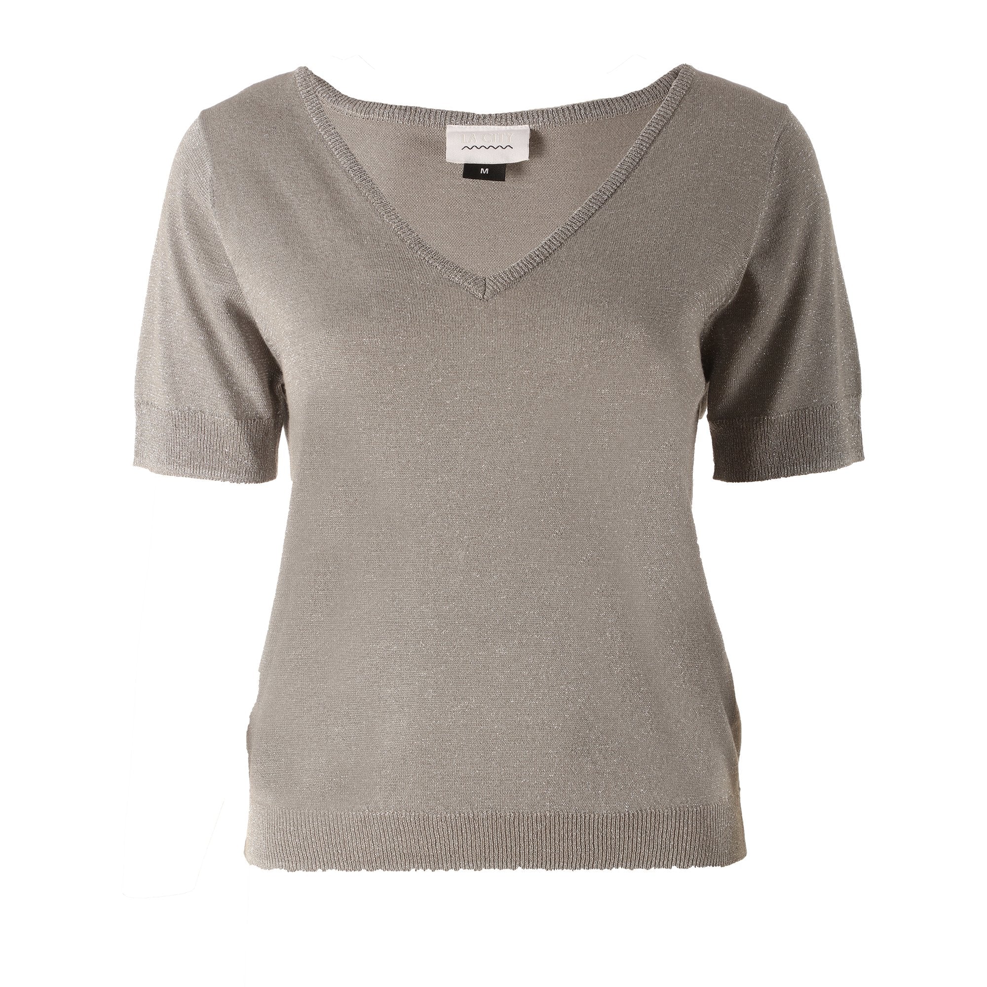 Stokomani Mode pull manche courte gris femme tricot