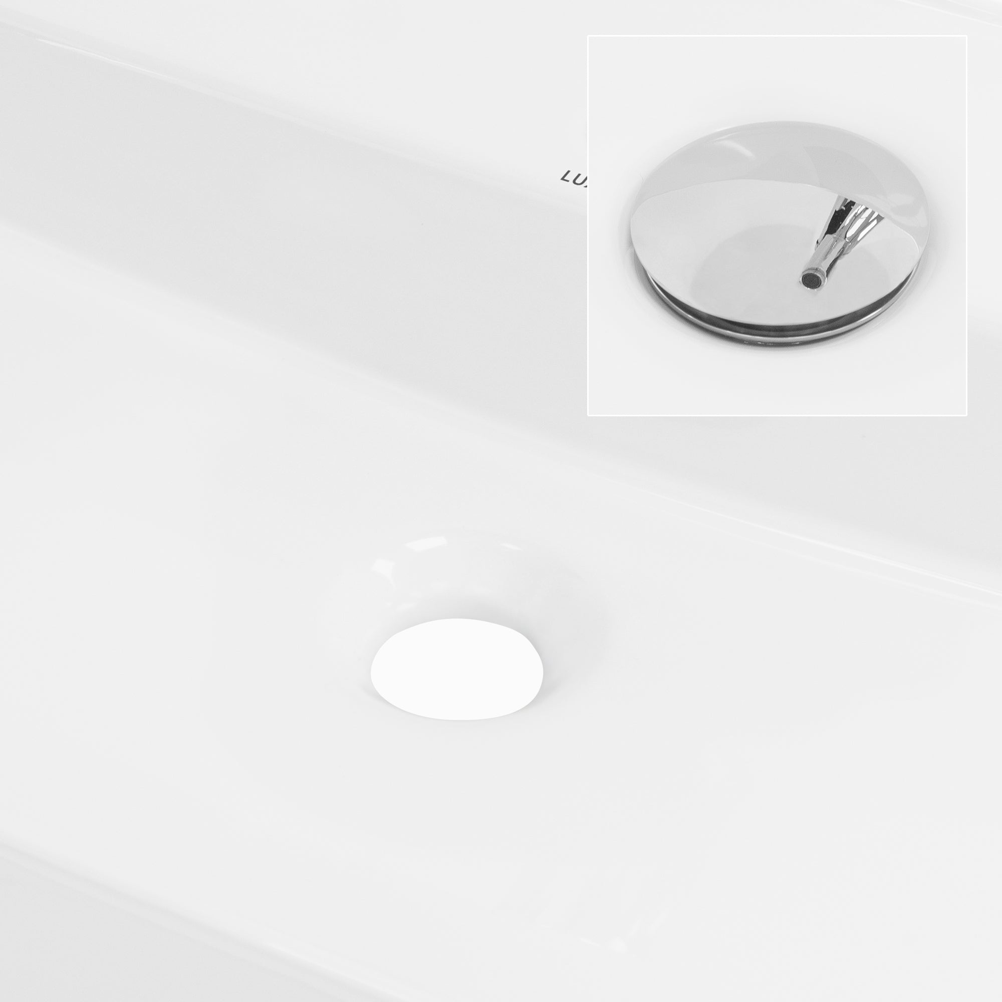 LuxeBath Vasque à Poser Ovale 80x40 Blanc Céramique