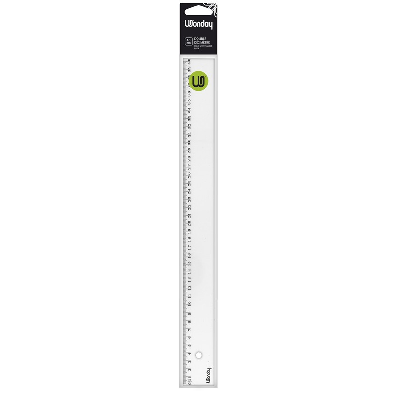 Safe Tool Fournitures scolaires règle plate cristal 40 cm