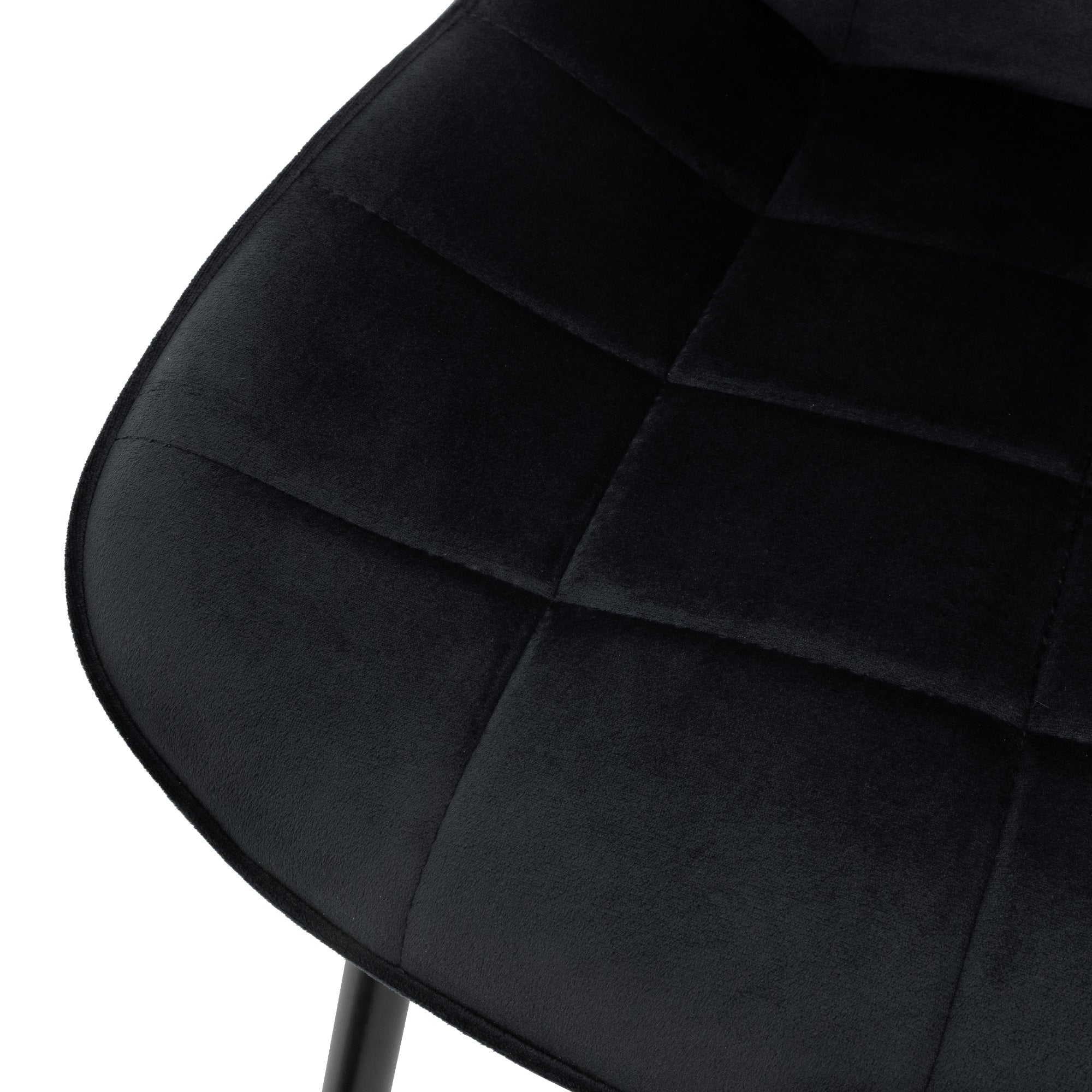 ECD Germany Möbel chaise velours noir matelassée lot de 2