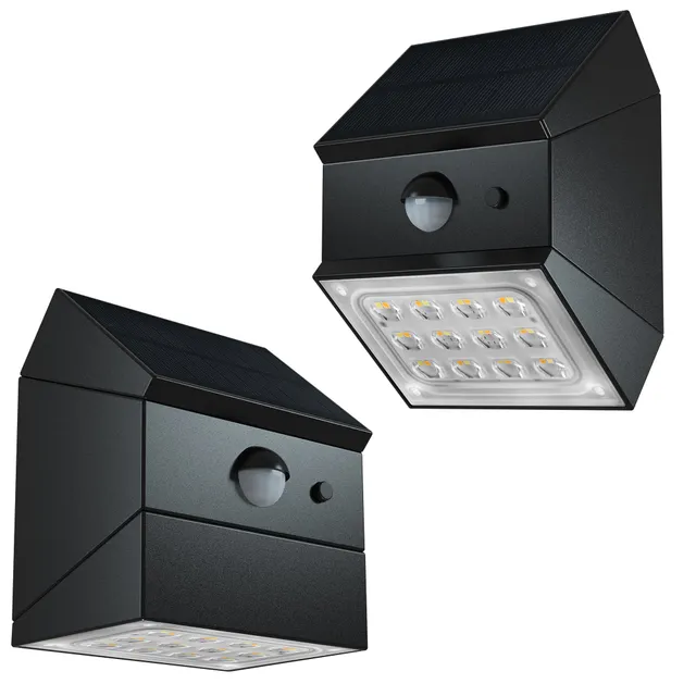 Red Deco LUMICUBE lot 2 appliques solaires LED détecteur H10cm