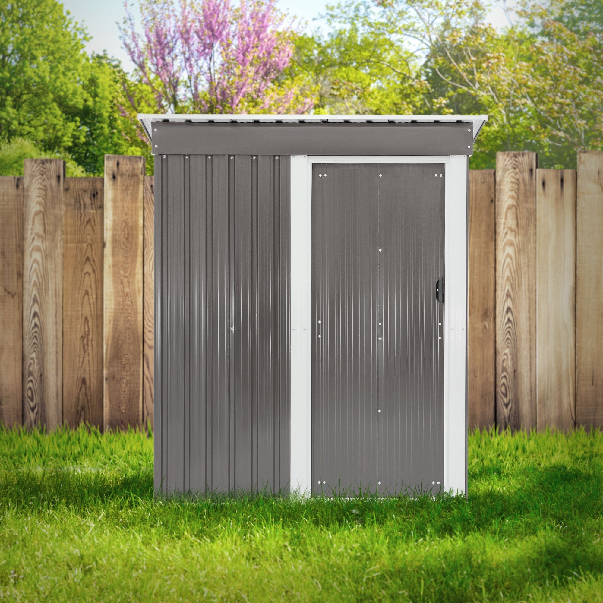 ECD Germany Garten abri jardin 150x184x76 cm gris clair métal