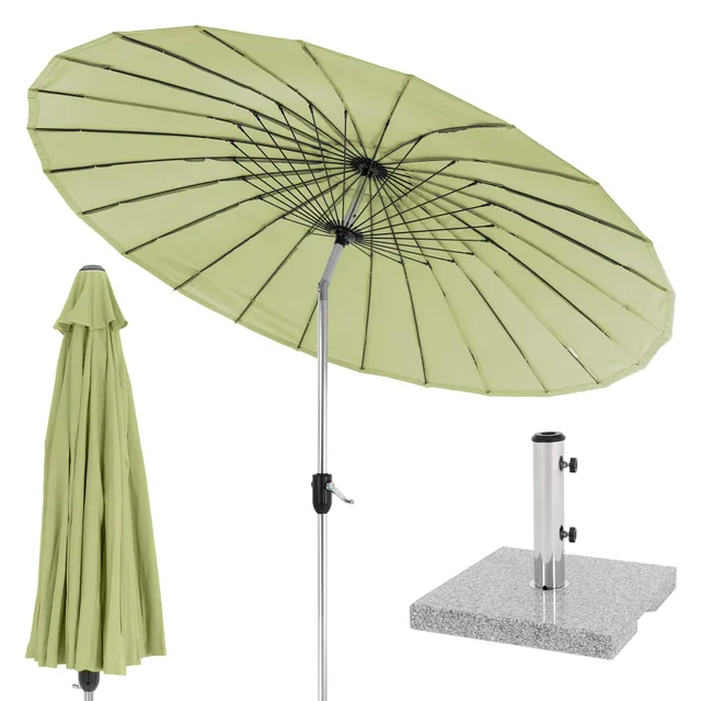 ECD Germany Garten parasol Shanghai Ø270 cm vert alu polyester
