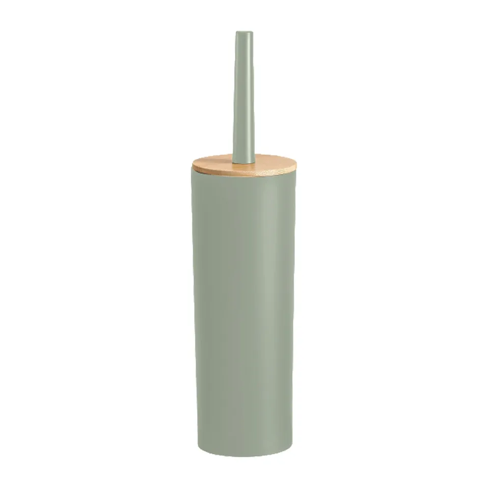 Brosse WC polypropylène vert support bambou