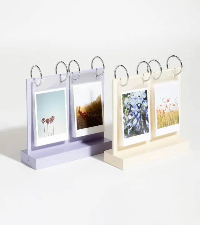 L'avant gardiste cadre photo bois Instax violet crème