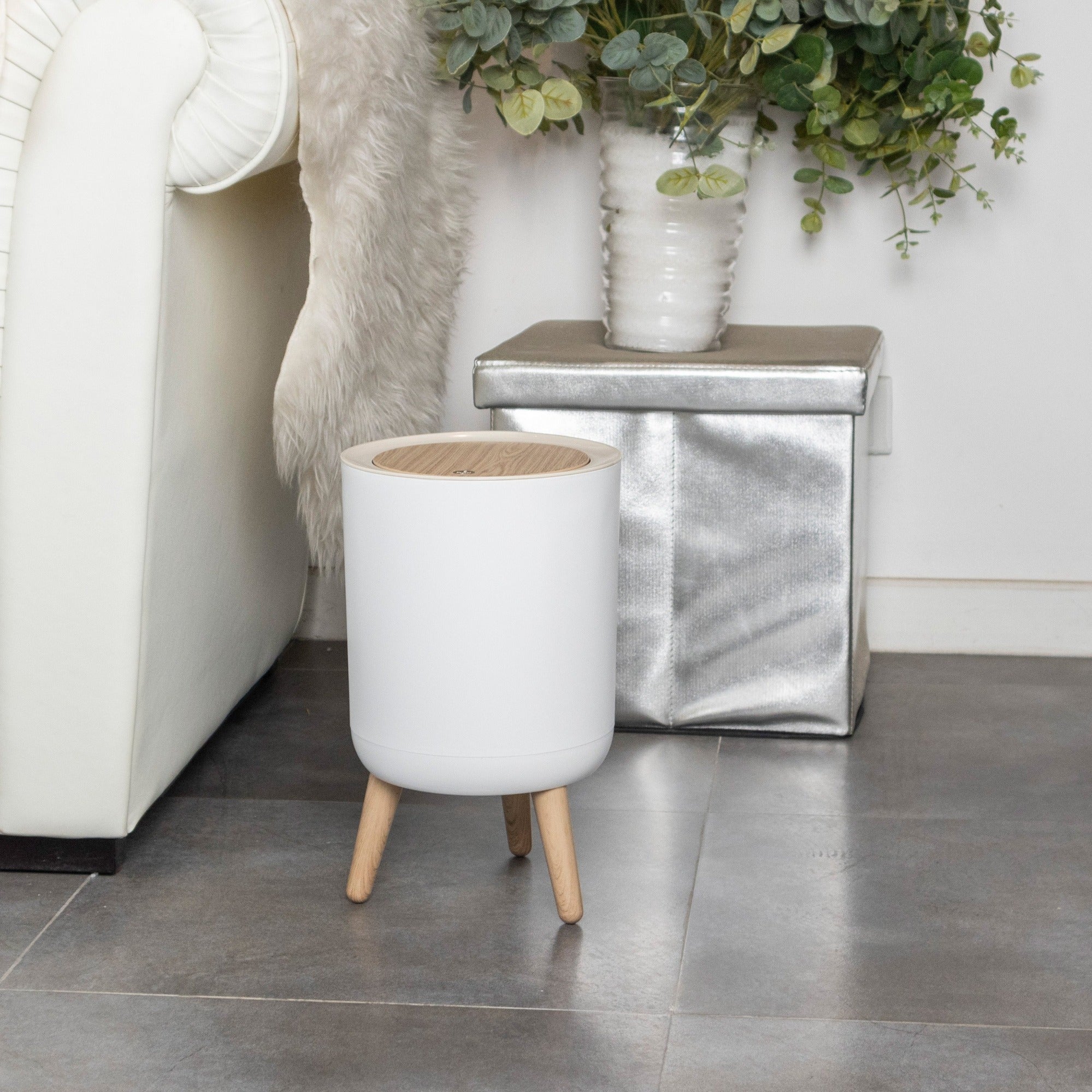 Red Deco Malmo lot 3 poubelles salle de bain bois 7L touch