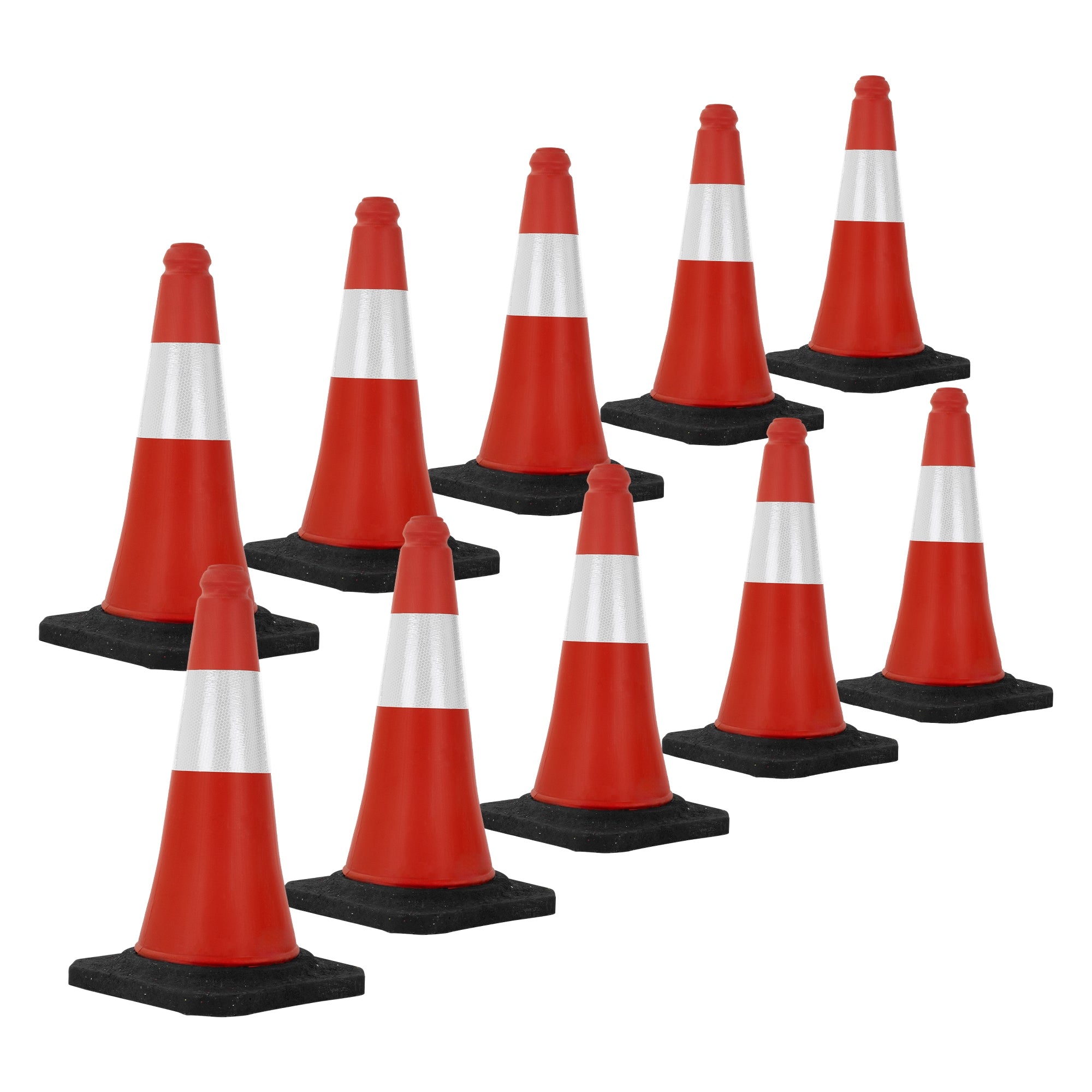 ECD Germany cône de signalisation 51 cm rouge/blanc lot de 2